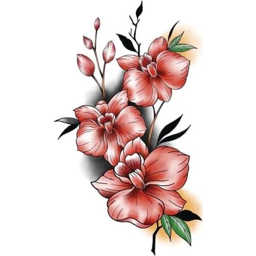 Waterproof Temporary Tattoo Sticker Watercolor Plum Blossom Leaves Fake Tattoos Flash Tatoo Arm Legs Neck Body Art for Women Men