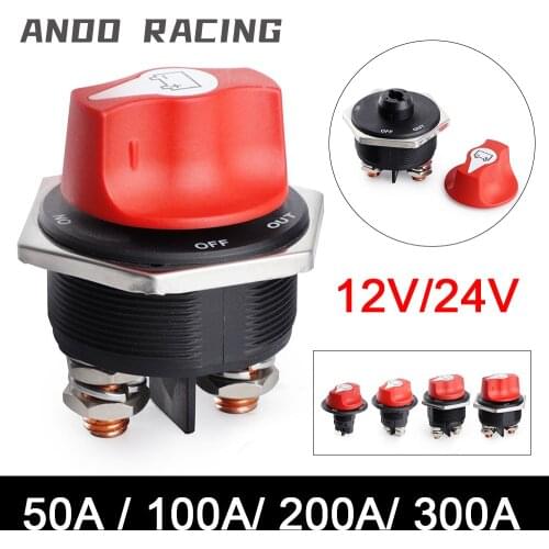 50A 100A 200A 300A Car Battery Switch DC 32V Disconnecter Power Isolator Cut Off Rally Switch Kit For Car Motorcycle Truck Boat