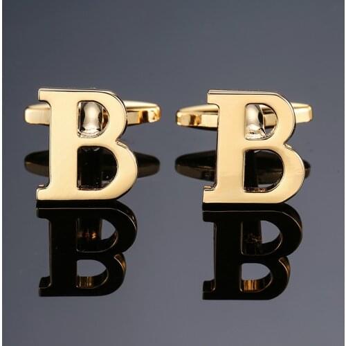 DY new High-quality Brass material English Golden English alphabet B Cufflinks Mens French shirt Cufflinks free shipping