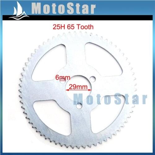 Steel 25H 65 Tooth 29mm Rear Chain Sprocket For 47cc 49cc Engine Chinese Pocket Bike Goped Scooter Mini Moto Kids ATV Quad