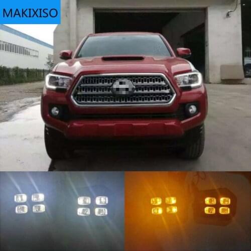 1 Pair For Toyota Tundra 2016 Car Front Bumper Lights 12V LED Daytime Running Lights DRL fog lamp