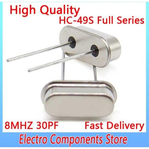 10PCS/Lot DIP-2 HC-49S 8MHz 8.000mhz Oscillator Quartz Resonator HC-49US 2Pin 49S 8MHZ 30PF ±20PPM HC-49S Crystal Oscillator