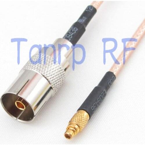 12in TV female jack to MMCX male plug RF adapter connector 30CM Pigtail coaxial jumper extension cord cable RG316