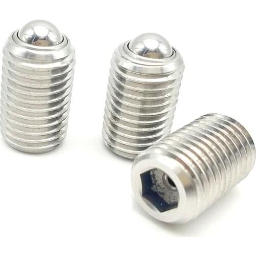 2pcs M6-M16 stainless steel Allen roller type bead positioning screw rolling ball head spring plunger bolt 13mm-25mm long