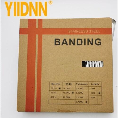 201 Stainless Steel Banding Strapping Band Strap Tools for Strapping 0.03" Thick Coil, 100 Feet Roll (3/4" Width)19mm*0.76mm*30m