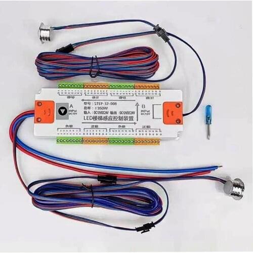 32 Channel LED Controller with PIR Motion Sensor for Control Each Stair Light,Indoor Motion Night light DC12V & 24V Flexible L