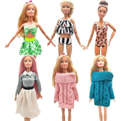 For 30cm Barbie Doll Accessories Fashion Sweater Doll Clothes Swimwear Dress Toys for Children Boneca Family Play Set Girls Toys
