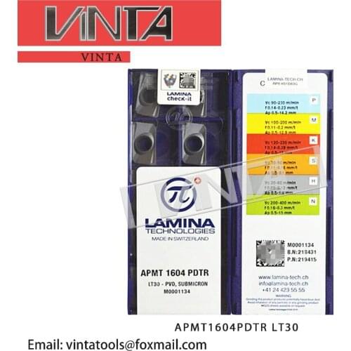 Free shipping 10pcs APMT1135PDTR LT30 / APMT1604PDTR LT30 cnc carbide milling inserts for indexable end milling cutter