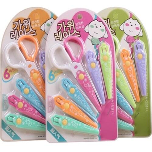 Free shipping DIY Cute Kawaii Plastic Scissors For Paper Cutter Scrapbooking Kids Office School Supplies Korean Stationery