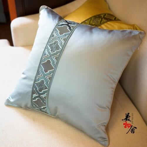 Freeshipping Pillow Case New Blue Back Shape Stripe Wedding Room Sofa Chair Bedding Hotel Decorative Cushion Cover Pillowslip