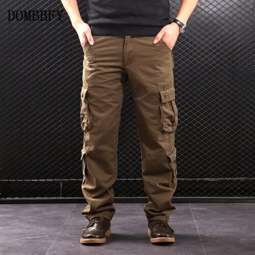 Men Cargo Pants Casual Long Trousers Cotton Loose Multi Pocket Camouflage Military Pants Mens Street Hip Hop Joggers Plus Size