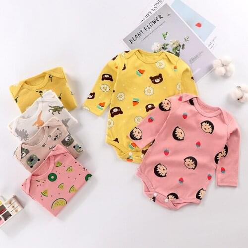 Baby Clothes Newborn Bodysuit Long Sleeve Cotton Baby Boy Clothes Girl Outfit Spring Fall Ropa Bebe Cartoon Body Infant