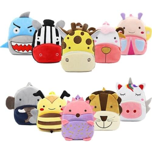 Baby Plush Backpack Animal School Bags Cartoon Cute Plushback Children Bag Kindergarten Schoolbag Kids Backpack