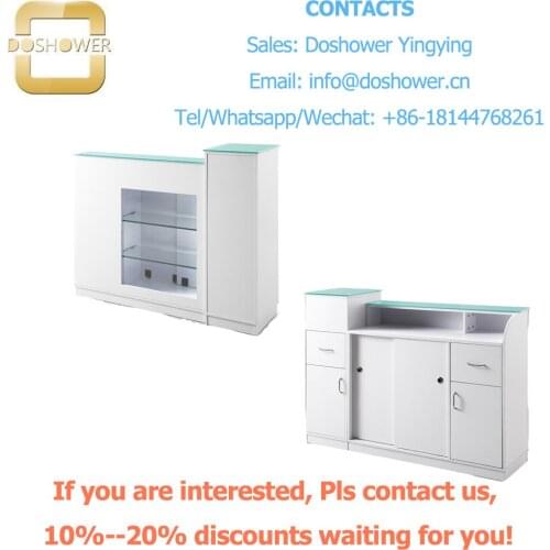Doshower DS-RT-02 salon furniture accessory reception table of salon shop front reception table desk for white reception tables