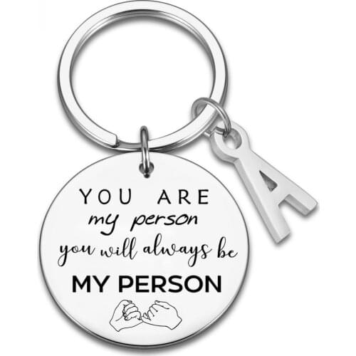 Friendship Graduation Gift Keychain for Him Her Lettering A-Z Keyrings for Women Men Girl Boy Daughter Son Graduate from Dad Mom