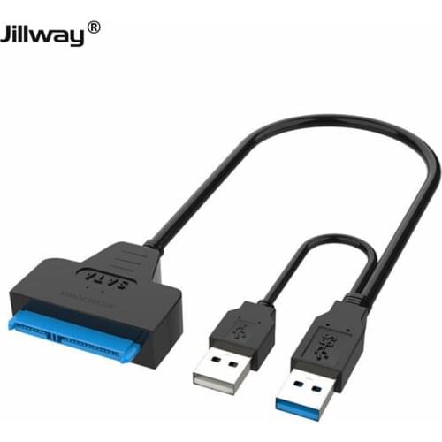 Jillway SATA to USB 3.0/2.0 Data Adapter Cable Suitable for 2.5/3.5 inch Hard Disk HDD and Solid State Hard Disk SSD 22 Pin III