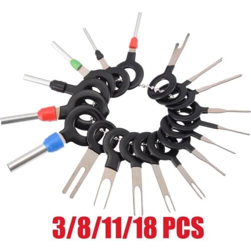 3PCS/8PCS/11PCS/21PCS Terminal Removal Tool Key Pin Wire Crimp Connector Pin Extractor Kit Car Electrical Key Tools