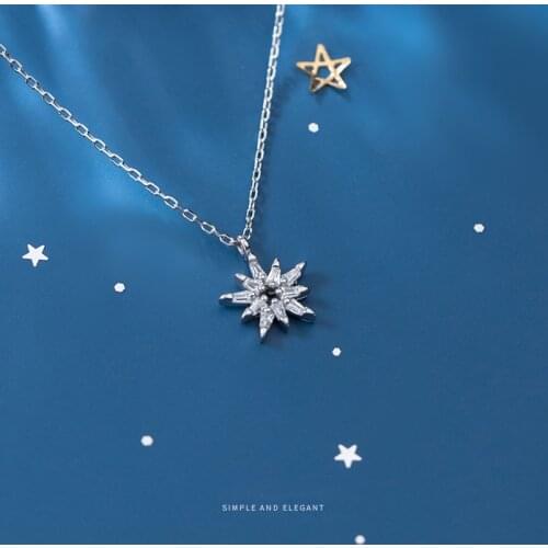 Colusiwei Sparkling Hexagram Pendant Necklace for Women Real 925 Sterling Silver Luxury Wedding Engagement Statement Jewelry