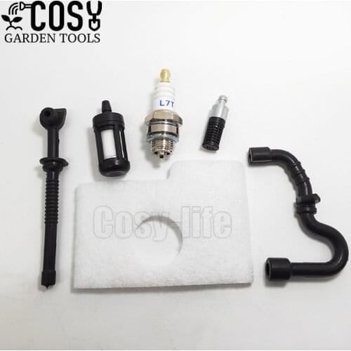 Air Fuel Oil Filter Hose Tube Spark Plug Service Kit For STIHL 017 018 MS170 MS180 MS 170 180 Chainsaw Replacement Spare Parts