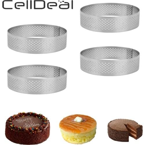 Circular Tart Ring Stainless Steel Round Mousse Ring Dessert Cake Mold Kitchen Baking Cake Mousse Moulds Decorating Tray Tools