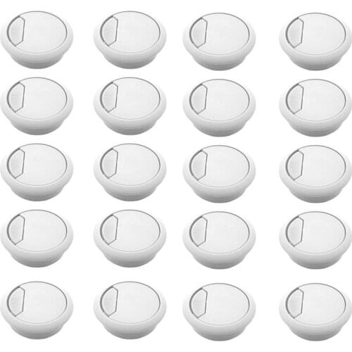20Pcs 2 Inch Desk Wire Cord Cable Grommets Hole Cover for Office PC Desk Cable Cord Organizer Plastic Cover