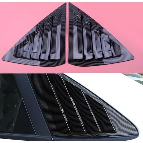 DWCX Carbon Fiber Style Car Auto Rear Window Louver Vent Cover Fit For Nissan Sentra Sedan 2013 2014 2015 2016 2017 2018 2019