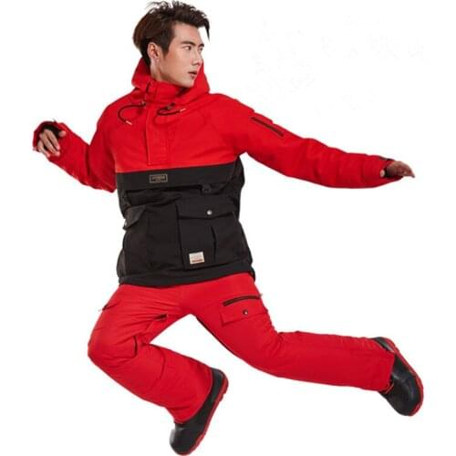 LTVT Snowboard Clothing Mens Womens Snow Suit Color Matching Thicken Quilted Waterproof Double Board New Male Ski Suit Set