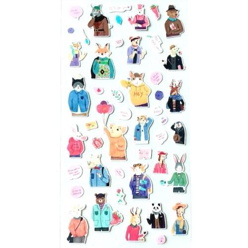 Cute Animals Figures Sticker Sheet Kawaii Sticker Toys