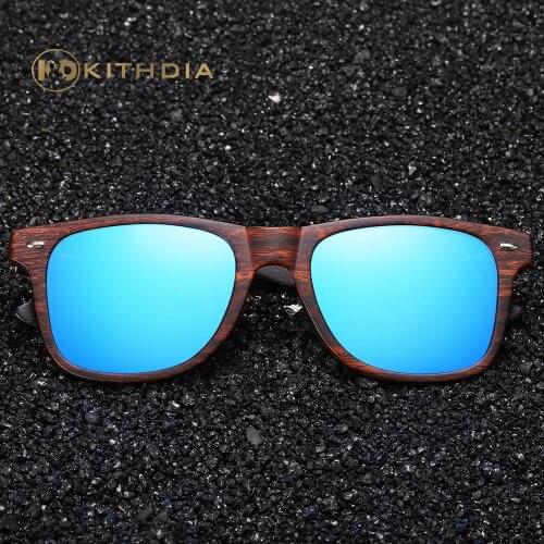 Kithdia Polarized Wood Sunglasses Men Square Frame UV400 Sun glasses Women Sun glasses Male oculos de sol Feminino