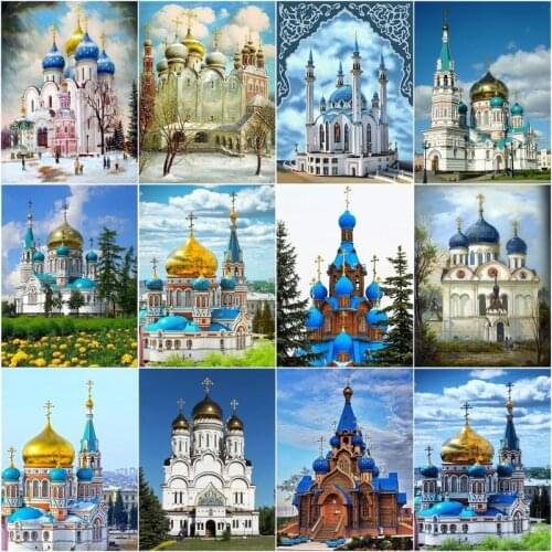 DIY Paint By Numbers Kits on Canvas Dream Castle HandPainted Painting By Numbers Landscape Home Chrismas Decoration Art Gift