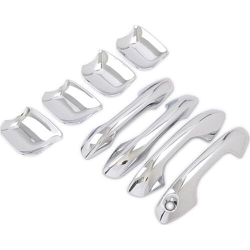 For Kia Rio 4 X-line 2017 2018 2019 2020 Chrome Carbon Fiber Door Handle Cover Cup Bowl Trim Sticker Overlay Styling Accessories