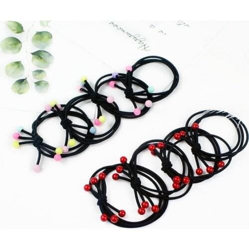New High Elasticity Nylon Elastic Hair Bands Red Beans Ponytail for Women Girls Rubber Bands Baby Girl Headbands Accessories