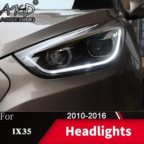 Head Lamp For Car Hyundai IX35 2010-2016 Tucson Headlights Fog Lights Day Running Light DRL H7 LED Bi Xenon Bulb Car Accessory