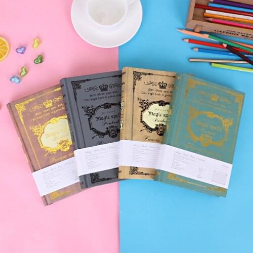 Luxury Retro European Style Magic Notebook Bronzing Cover Student Stationery Office Supplies A5 Notebook Planner Kawaii Notebook