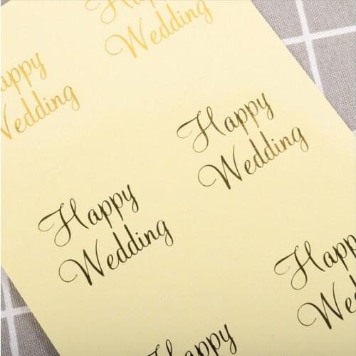 60Pcs/lot transparent round thank you party Bronzing greeting card gift package self-adhesive sealing sticker