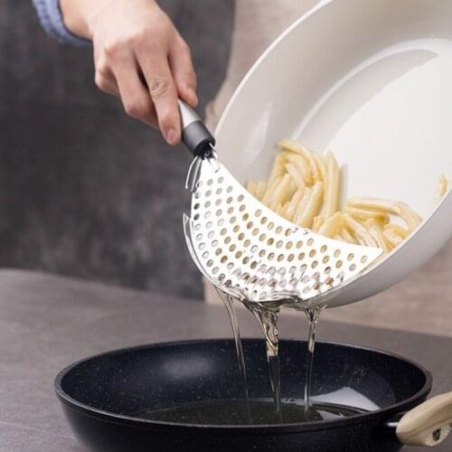 Stainless Steel Oil Strainer Pot Pan Bowl Funnel Rice Washing Colander for Draining Liquid Kitchen Gadgets