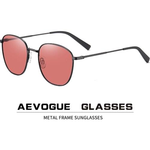 AEVOGUE New Men Metal Retro Round Polarized Sunglasses Women Fashion Classic Sun Glasses Brand Designer UV400 AE0883
