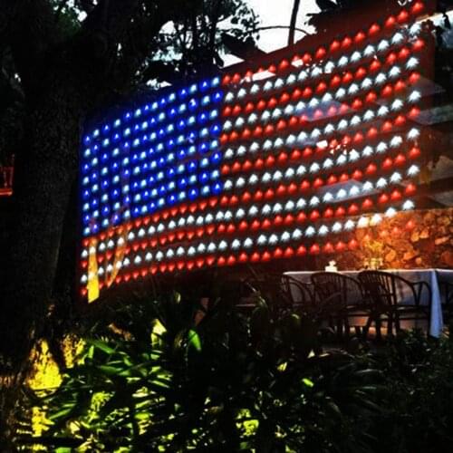 American Flag String Lights with 420 Bright LEDs Waterproof Net Lights for Independence Day US Flag Light