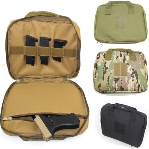 Tactical Hangun Gun Bag Case With 5 Magazine Slots Pistol Bag Shooting Range Bag Gun Carrier For Glock Airsoft Gun Accessories