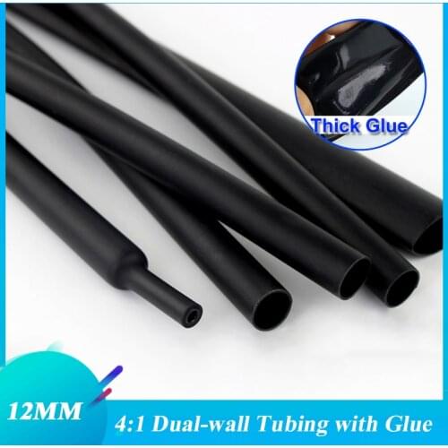 1.22meter/lot 12mm 4:1 Heat Shrink Tube Dual Wall Tubing with thick Glue heatshrink Adhesive Lined Sleeve Wrap Wire Cable kit