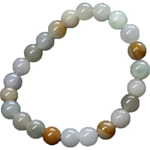 8mm/10mm Women Bracelets Bangles Jadeite Emerald Three Color Round Ball Beads Bracelets Gift for Womens Jade Stone Jewelry