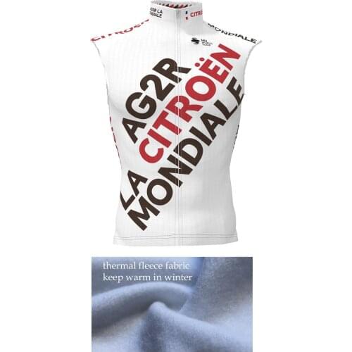 WINTER FLEECE THERMAL 2021 AG2R PRO TEAM ONLY SLEEVLESS VEST CYCLING JERSEY WEAR ROPA CICLISMO SIZE XS-4XL