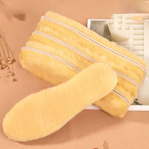 1 Pair Thicken Warm Heated Insole Soft Breathable Imitation Wool Thermal Winter Insole For Men Women Shoes Pad