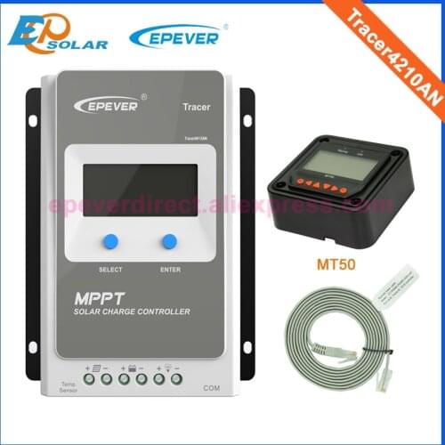 12v 24v mppt solar charge control 40a Tracer4210AN 12v/24v auto work max pv input 100v with MT50 display