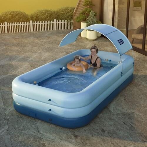 2.6M Large Size Swimming Pool Childrens Family Inflation Baby Ocean Ball Sand Pool Bath Toys With Shelid For Sun Protection