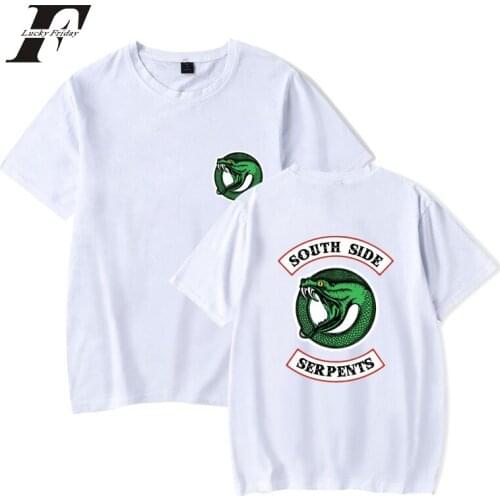 LUCKYFRIDAYF 2018 Riverdale T-shirt cotton Short Sleeve Men Women tee Tops south side serpents TV Show Print Casual funny