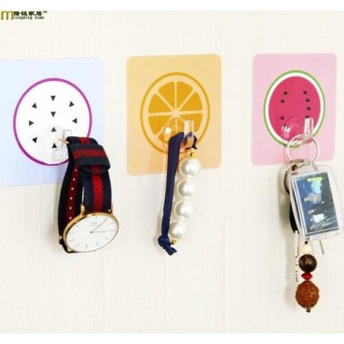 4pcs/lot Cute Family Home Wall Hanger Hats Bag Key Adhesive Plastic Storage Rack Hook LF 046