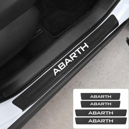 4 Pcs Car Door Sill Carbon Fiber Anti-scratch Stickers For Fiat 500 Tipo FR Punto Ducato Abarth Stilo Palio Bravo Pondo Viaggio