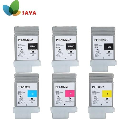 5pcs PFI102 ink cartridge For Canon Plotter IPF510 iPF610 iPF710 iPF605 iPF720 iPF500 iPF700 iPF600 iPF650 iPF755 iPF750 printer
