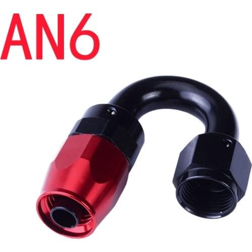 6AN AN-6 Pipe Joints Aluminum 180 Degree Swivel Oil / Fuel Adaptor Fitting High Quality AN 6 Oil Hose End Fitting Adaptor
